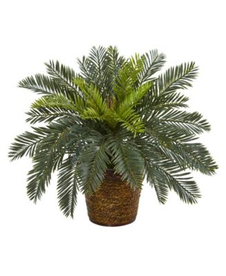 Nearly Natural - 15" Cycas Artificial Plant in Basket