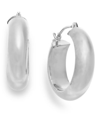 Macy's Brand - Wide Hoop Earrings in 10k White Gold
