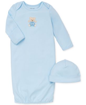Little Me - Baby Boys' 2-Piece Cute Bear Hat & Gown Set