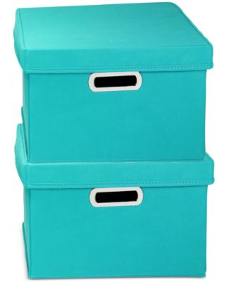 Household Essentials - 2-Pc. Storage Cube Set with Lids, Red
