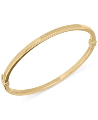 Italian Gold - Square Tube Hinge Bangle Bracelet in Italian 14k Gold