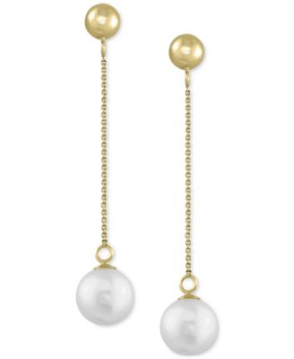 EFFY Collection - Cultured Freshwater Pearl (7mm) Drop Earrings in 14k Gold