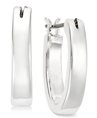Lauren Ralph Lauren - Silver-Tone Medium Oval Hoop Earrings