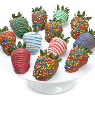 Chocolate Covered Company - 12-Pc. Birthday Belgian Chocolate Covered Strawberries