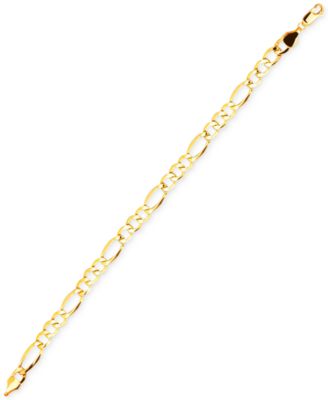 Italian Gold - Men's Figaro Chain Bracelet in Italian 10k Gold