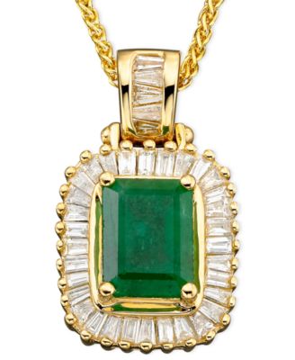 EFFY Collection - Emerald (1-3/8 ct. t.w.) and Diamond (1/2 ct. t.w.) in 14k Gold
