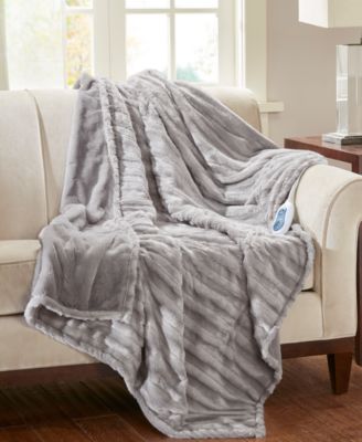 Beautyrest - Duke Faux-Fur Electric Throw