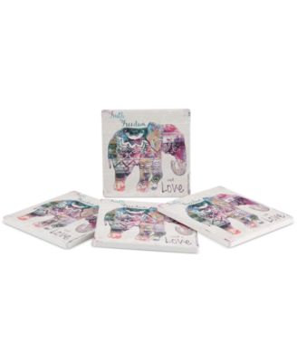 Thirstystone - Boho Elephant 4-Pc. Coaster Set