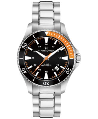 Hamilton - Men's Swiss Automatic Khaki Navy Stainless Steel Bracelet Watch 40mm