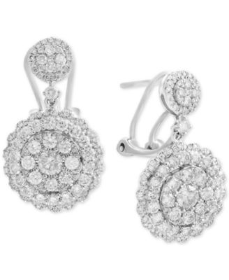 EFFY Collection - Diamond Cluster Drop Earrings (2-1/10 ct. t.w.) in 14k White, Rose, or Yellow Gold