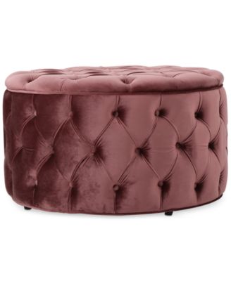 Noble House - Owain Round Ottoman, Quick Ship