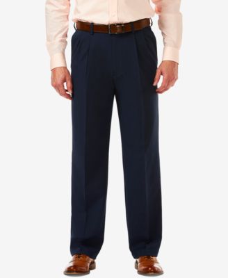 Haggar - Men's Cool 18 PRO Classic-Fit Stretch Pleated Dress Pants