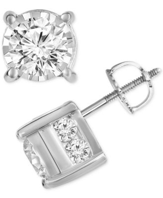 TruMiracle - Trumiracle&reg; Diamond Stud Earrings in 14k Gold, Rose Gold or White Gold