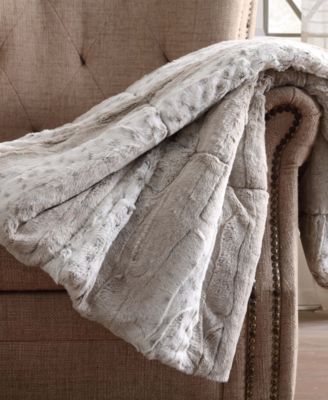 Christian Siriano New York - 60" x 70" Snow Leopard Luxury Faux-Fur Throw