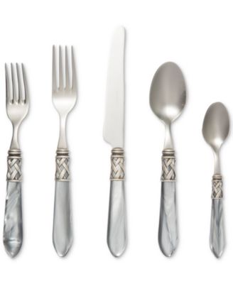 VIETRI - Aladdin Antique Light Gray 5-Pc. Flatware Place Setting