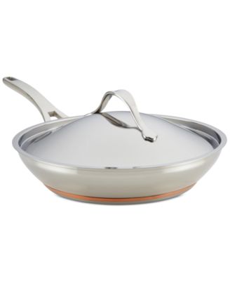 Anolon - Nouvelle Copper Stainless Steel 12" French Skillet & Lid