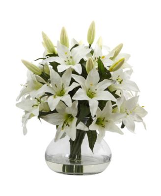 Nearly Natural - 16"H Lily Silk Arrangement
