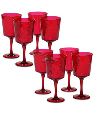 Certified International - Ruby Diamond Acrylic Set of 8 All-Purpose Goblets