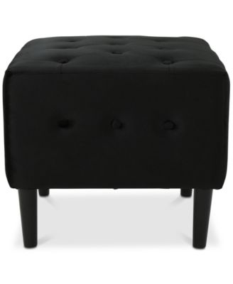 Noble House - Jensen Tufted Velvet Ottoman, Quick Ship