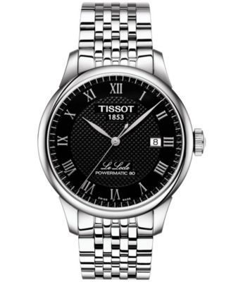 Tissot - Men's Swiss T-Classic Le Locle Powermatic 80 Gray Stainless Steel Bracelet Watch 39.3mm